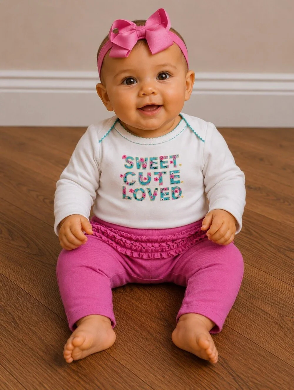 3m Baby Girl Carter's Outfit And headband